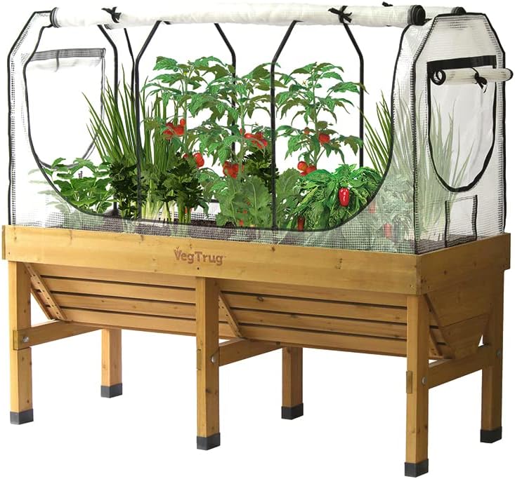 VegTrug Mittelgroßes Gewächshausgestell & Multiabdeckungs-Set, Weiß