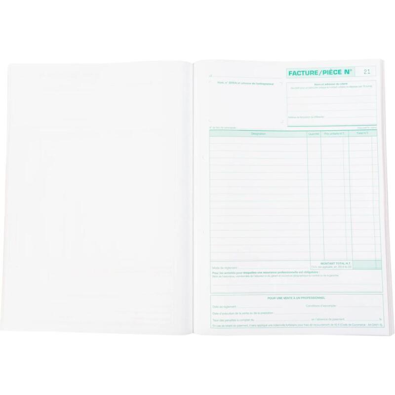 Manifold Factures micro-entrepreneur 29,7x21cm 50 feuillets dupli autocopiants