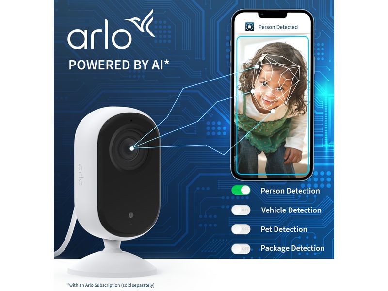 Arlo Netzwerkkamera IP 2er Pack, BUN3050-3060EUS Weiss Sicherheits-Kit für den Innen- und Aussenbereich