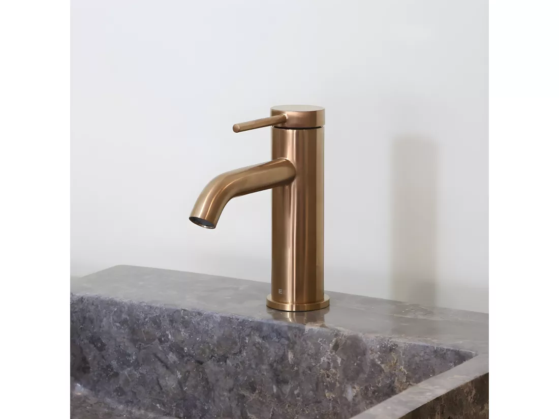 Lollipop mitigeur lavabo bas cuivre brossé - Essebagno