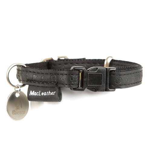 Coleira clássica preta para cães MacLeather