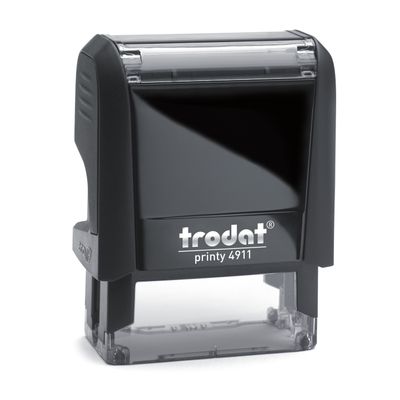 TRODAT Printy 4911 - Tampon personnalisable avec 3 lignes de texte - zone d'impression 38 X 14 MM - noir