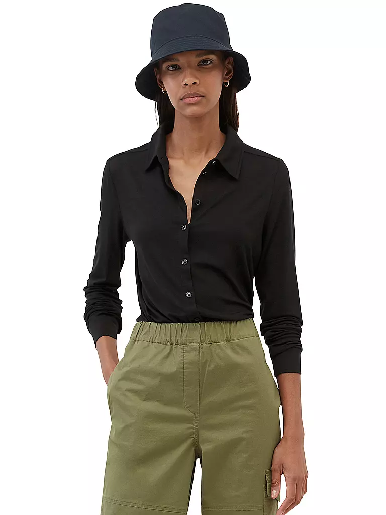 MARC O'POLO Jerseybluse schwarz