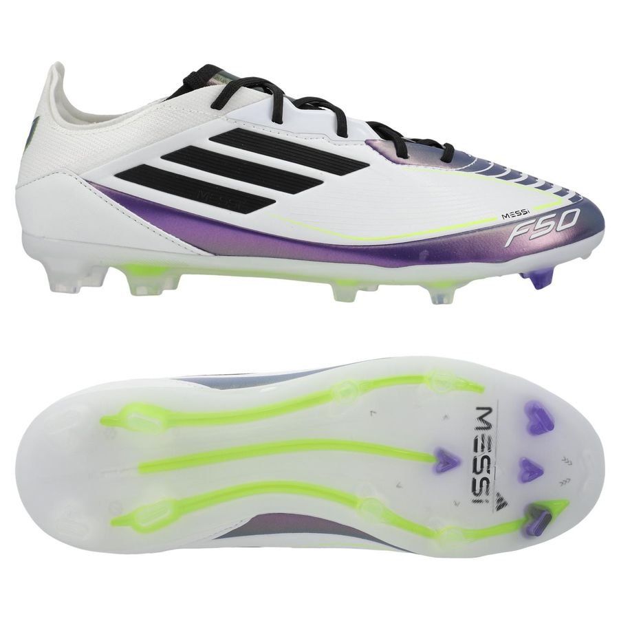 adidas F50 Messi Pro FG Triunfo Estelar - Blanc/Noir/Violet Enfant
