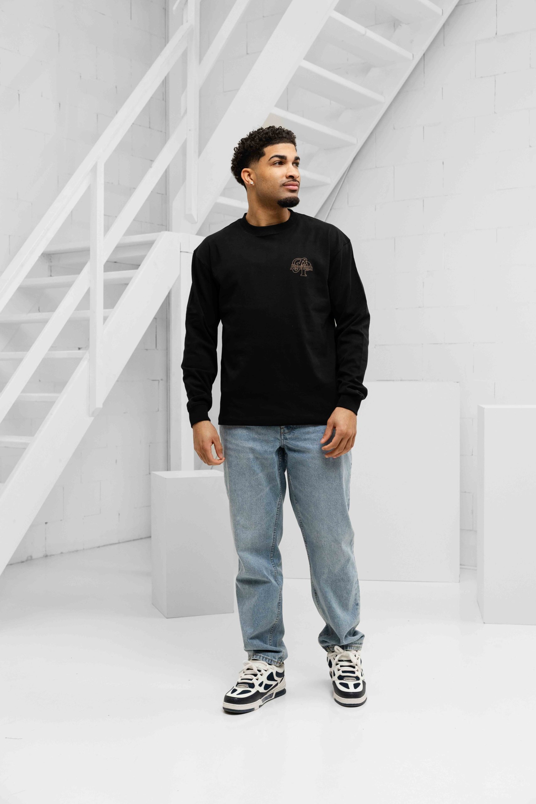Pure Path Initials Longsleeve T-Shirt Heren Zwart