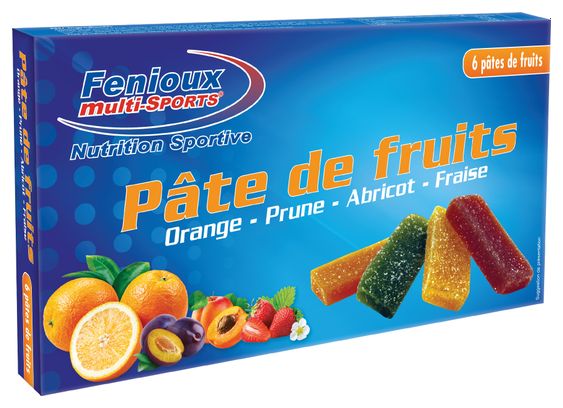 Pâtes de fruits Fenioux Multi-Sports Mix Orange/Prune/Abricot/Fraise - 6x30g