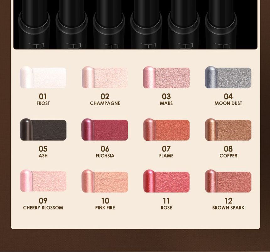 FOCALLURE - Shimmer Cream Eyeshadow Pencil - 12 kleuren