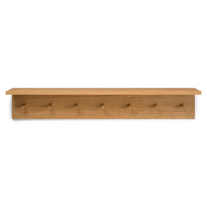 Ferm Living - Place Wandregal mit 7 Haken, L 105 cm, Eiche