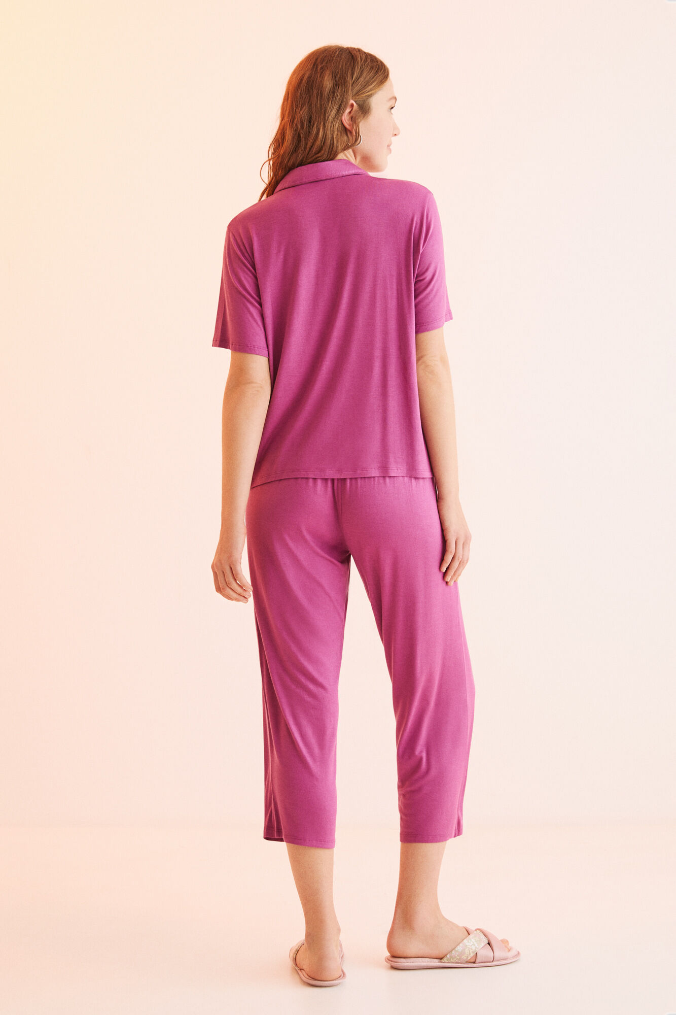 Pijama camisero Capri lila - morado/lila