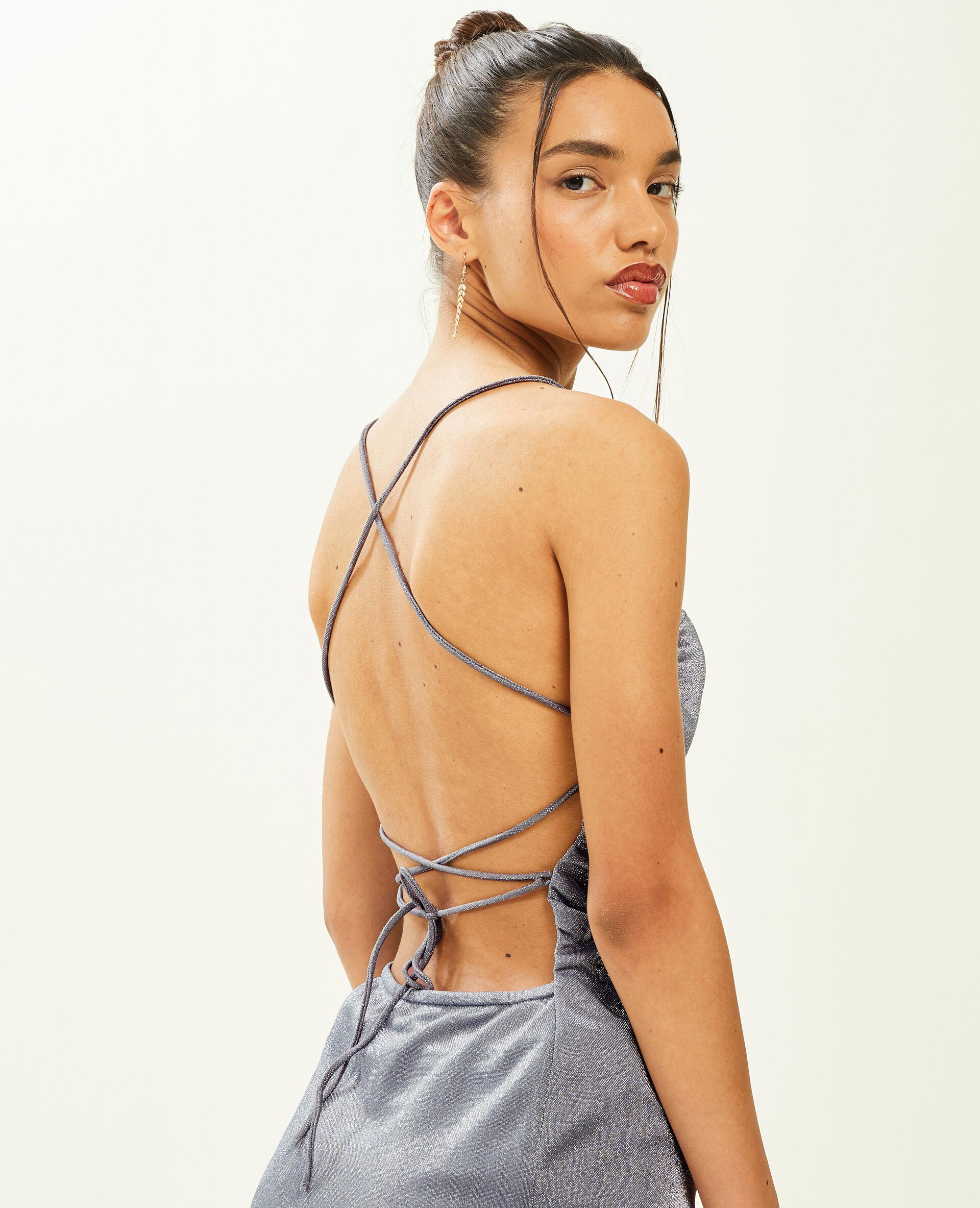 Robe courte irisée - Gris