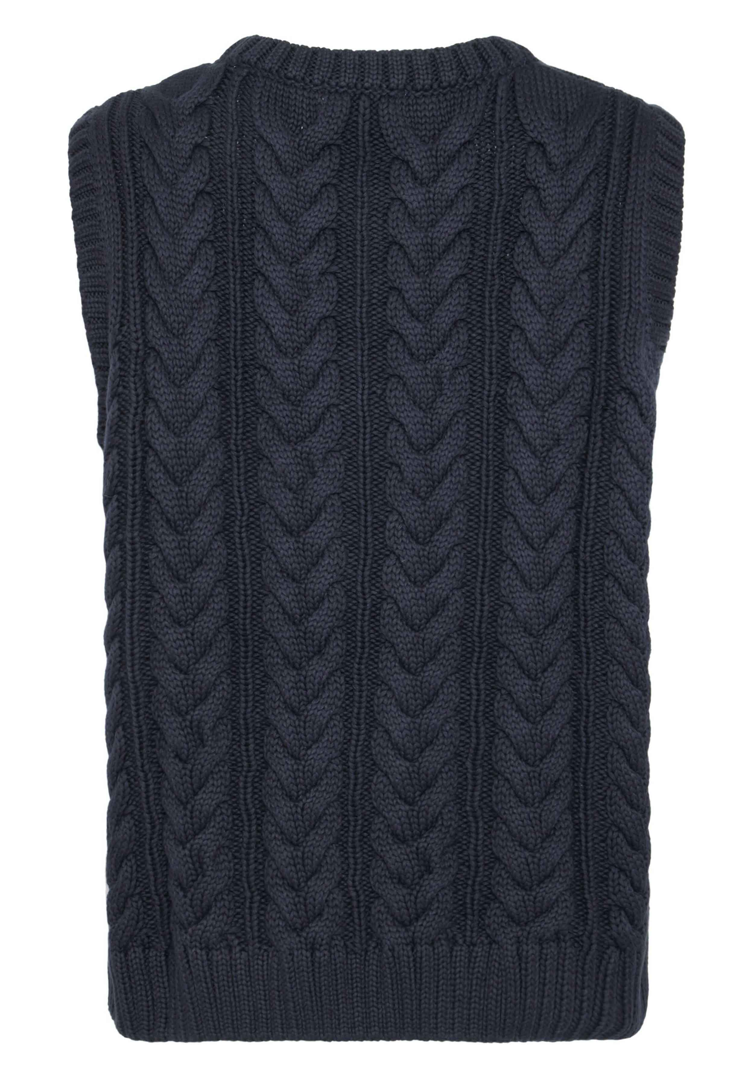 Knowledge Cotton Apparel Strickpullover Crew Neck Vest Night Sky