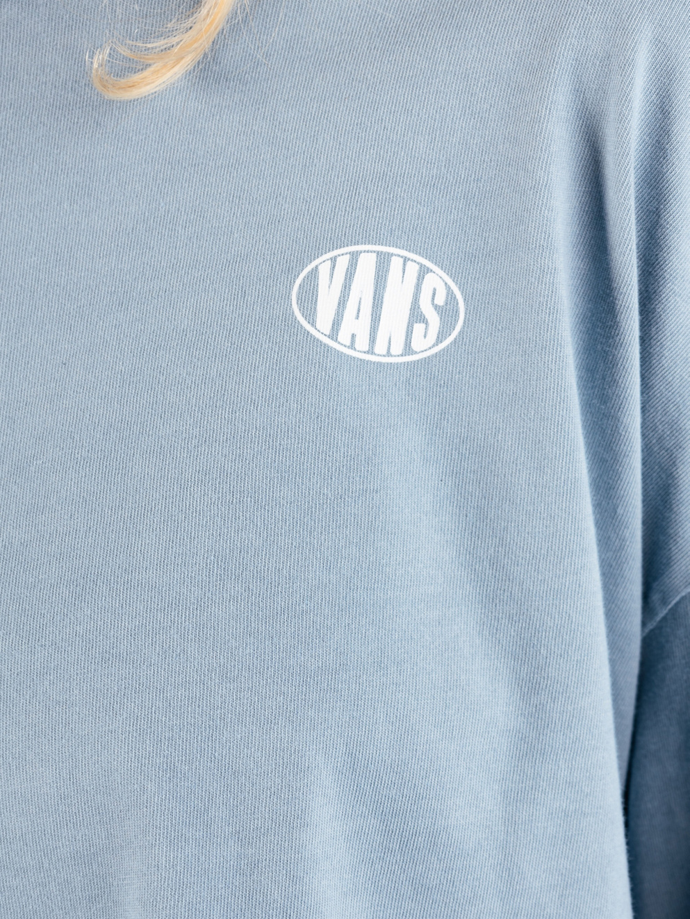 Vans Oval Wash Relax Crop Long Sleeve T-Shirt bluestone