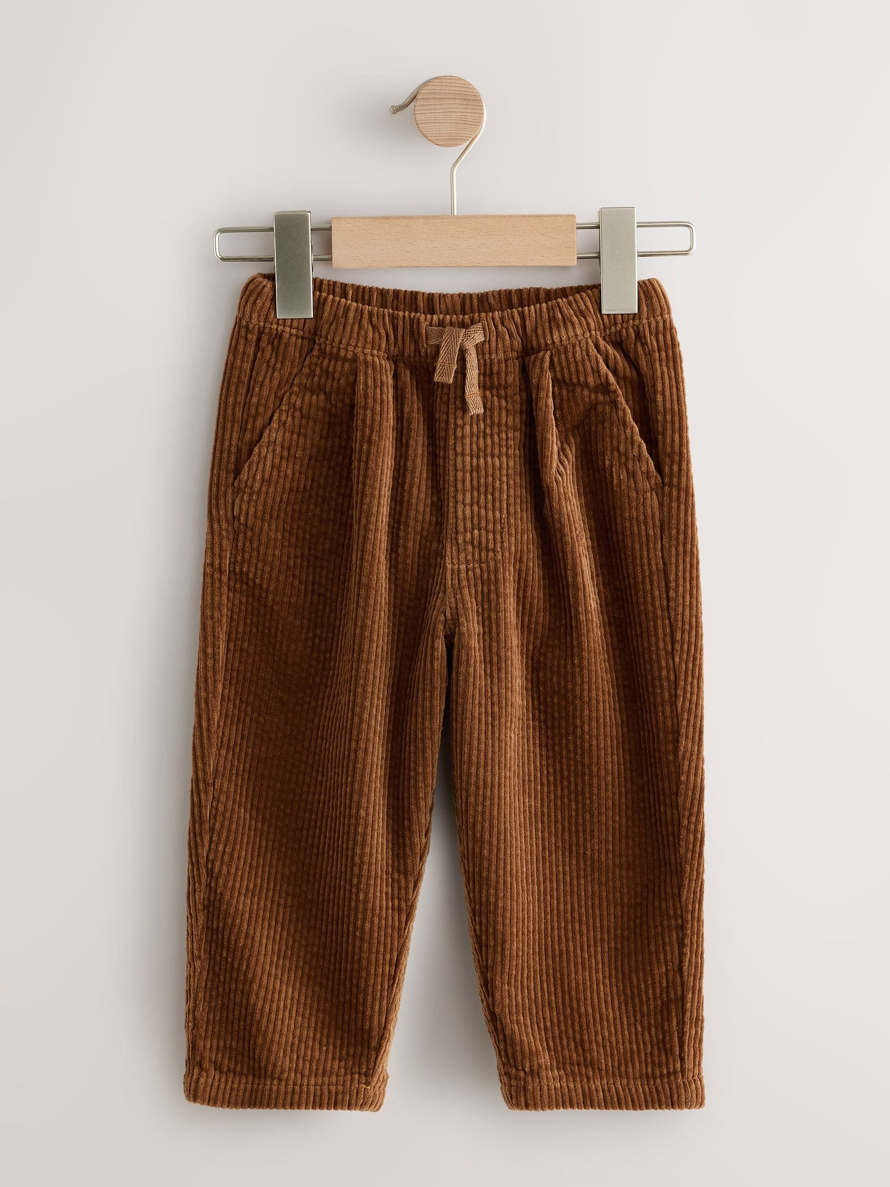 Lichtbruin - Corduroy broek met textuur en aantrekkoord (3mnd-7jr)