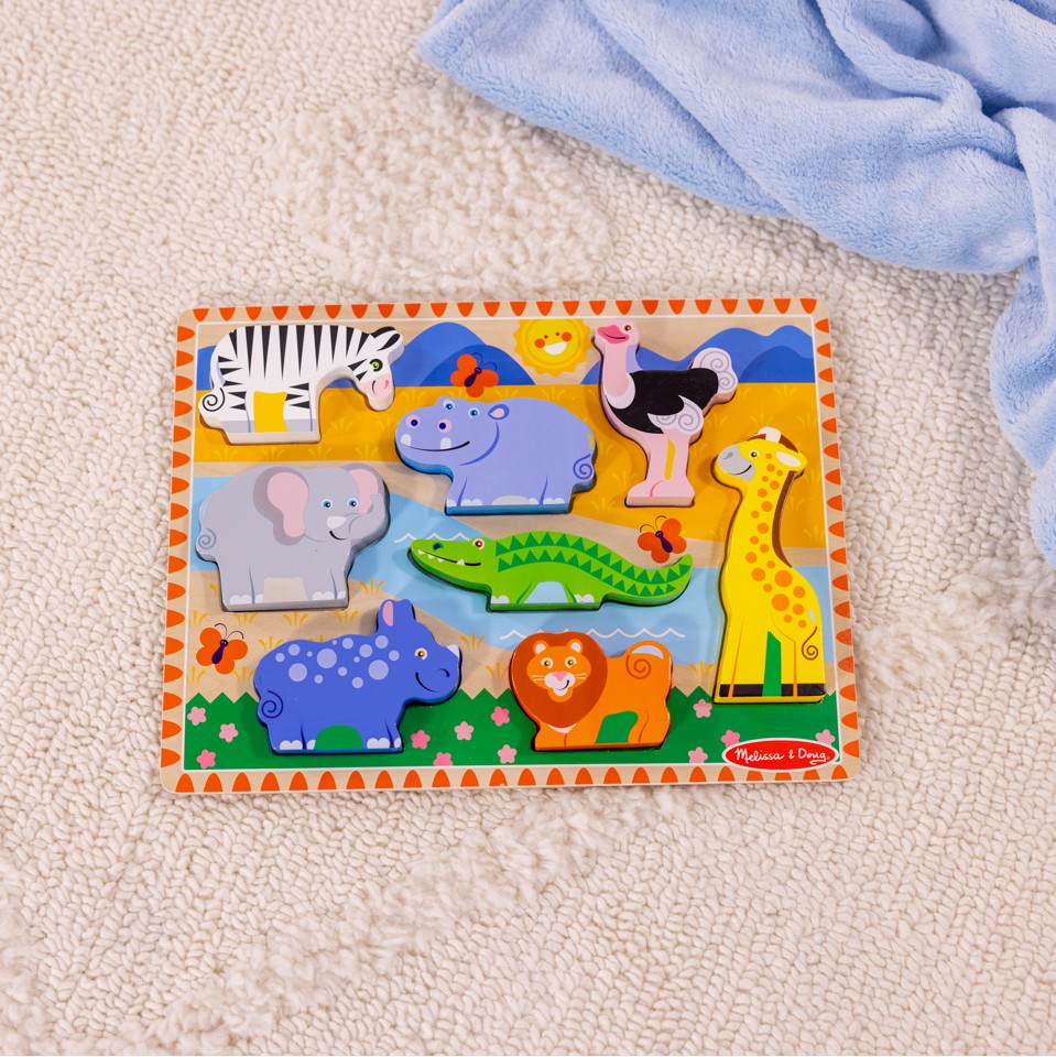 Melissa & Doug - Safari Chunky Puslespil- 8 brikker