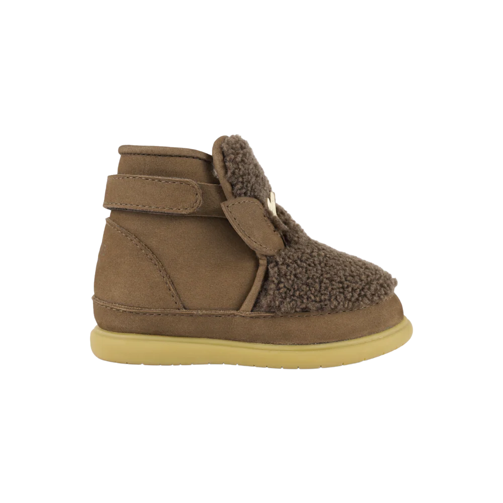 Roumi Shoes | Stag | Hazelnut Curly Faux Fur