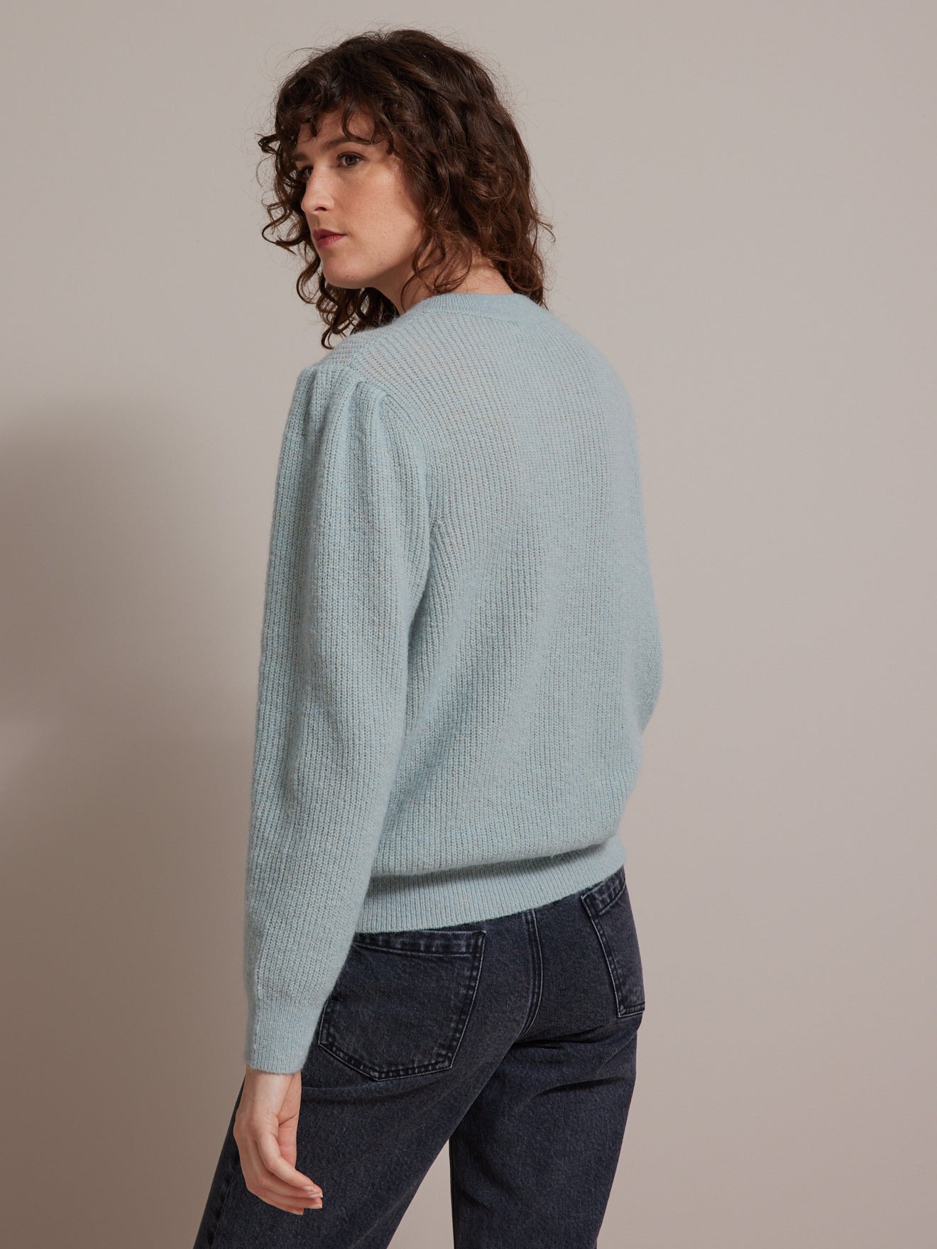 Gilet boutonné femme mélange mohair