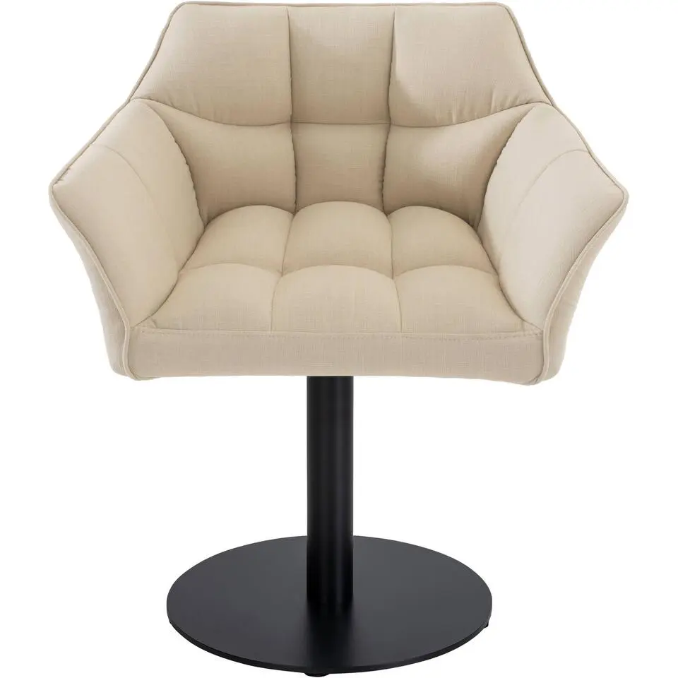 CLP Lounger Damaso zwart Frame - Stof - creme