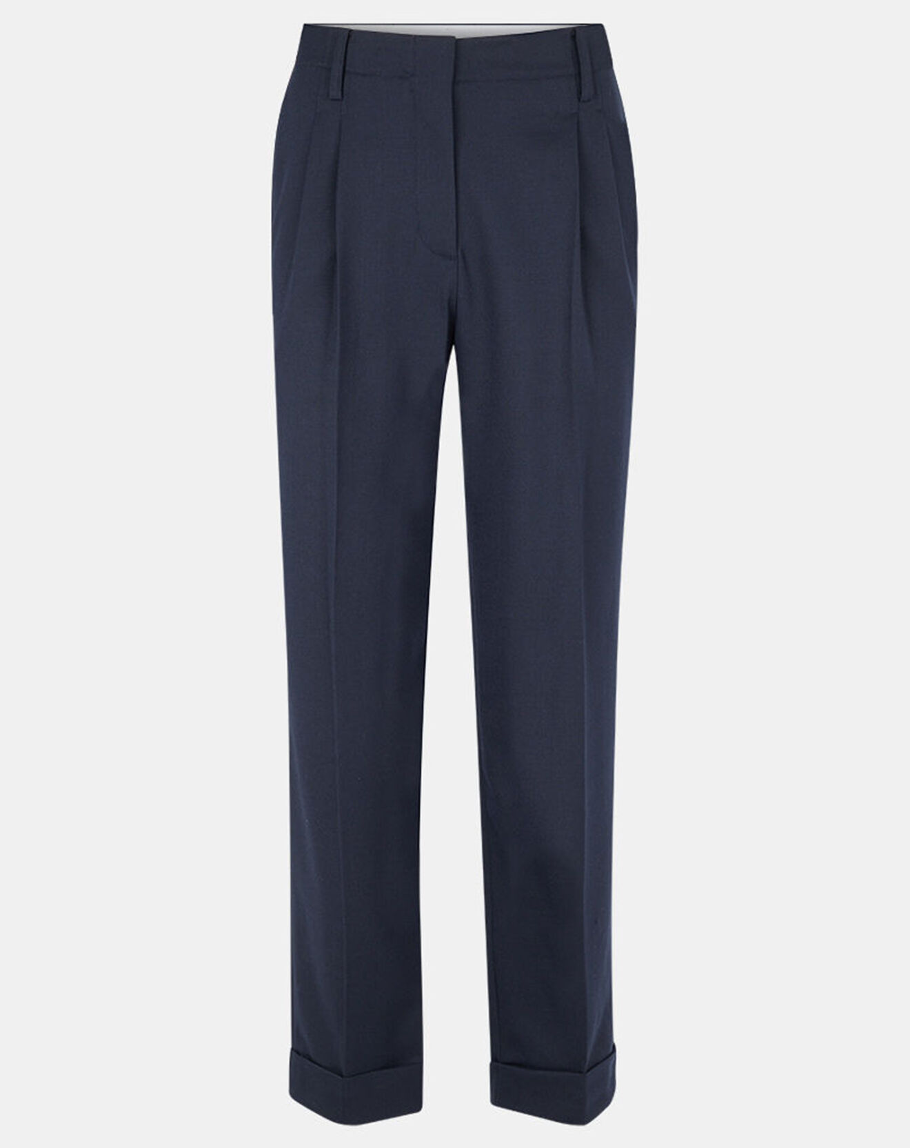 Tommy Hilfiger Pantalon Regular à pinces en Flanelle bleu marine