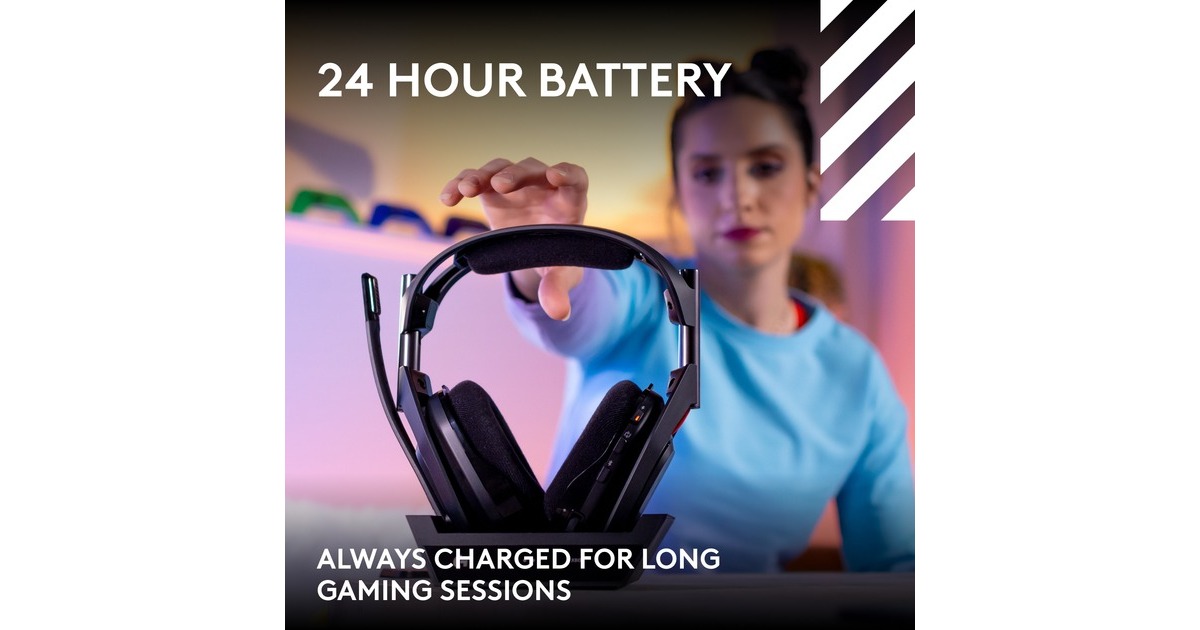 Logitech GAstro A50 LIGHTSPEED over-ear gaming headset  (Zwart, Basisstation (Gen 5), Pc, Xbox, PS5, Nintendo Switch, Bluetooth / USB-C)