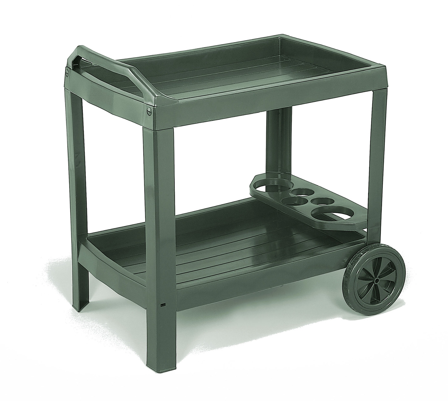 Servierwagen mit integriertem Flaschenhalter