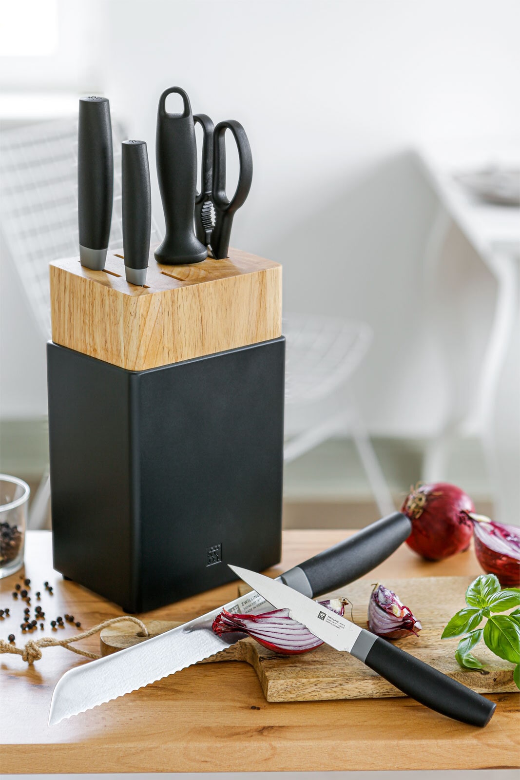 ZWILLING Messerblock NOWS 7-teilig schwarz/ braun