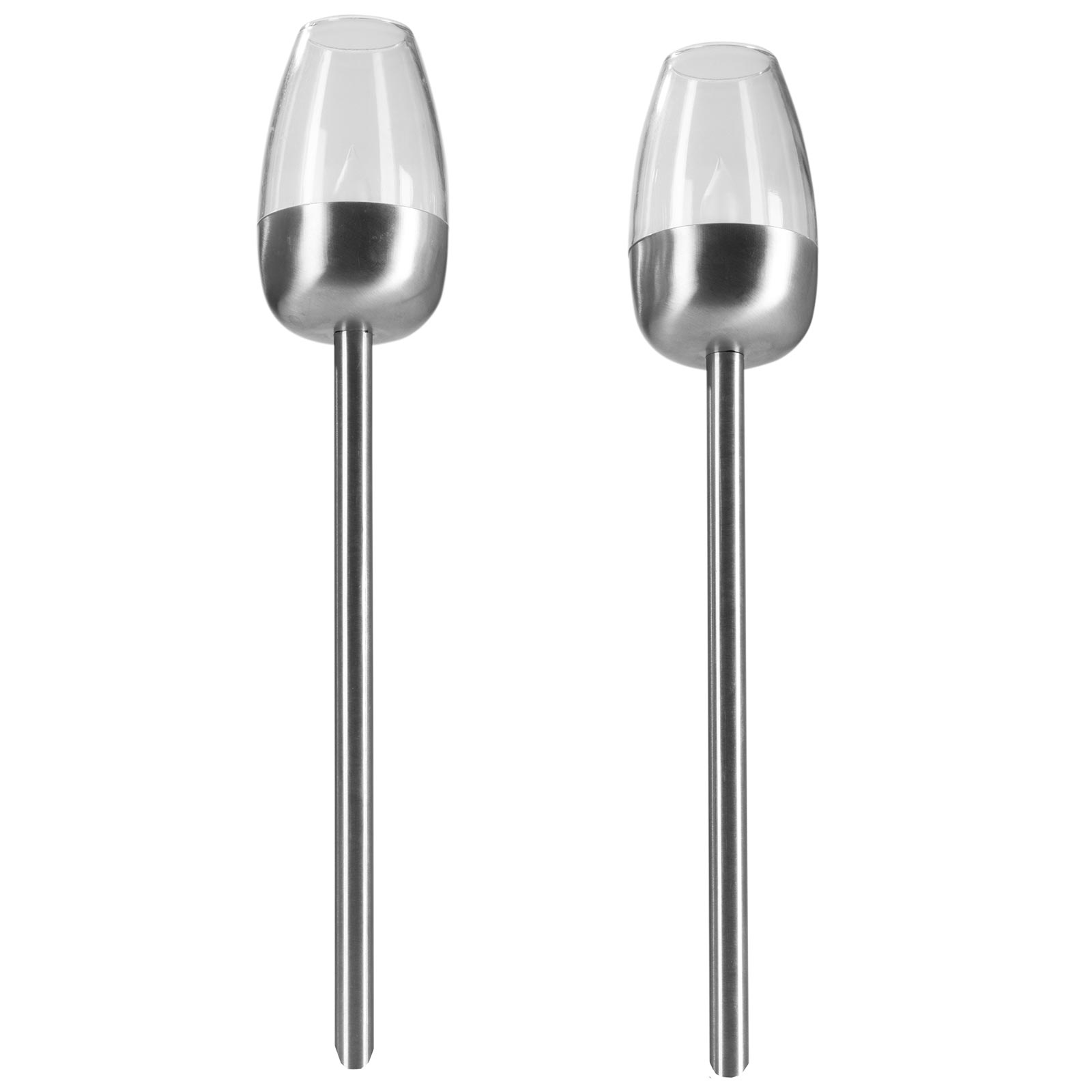 2er-Set Solar-LED-Erdspieße - Flammeneffekt - 39 cm