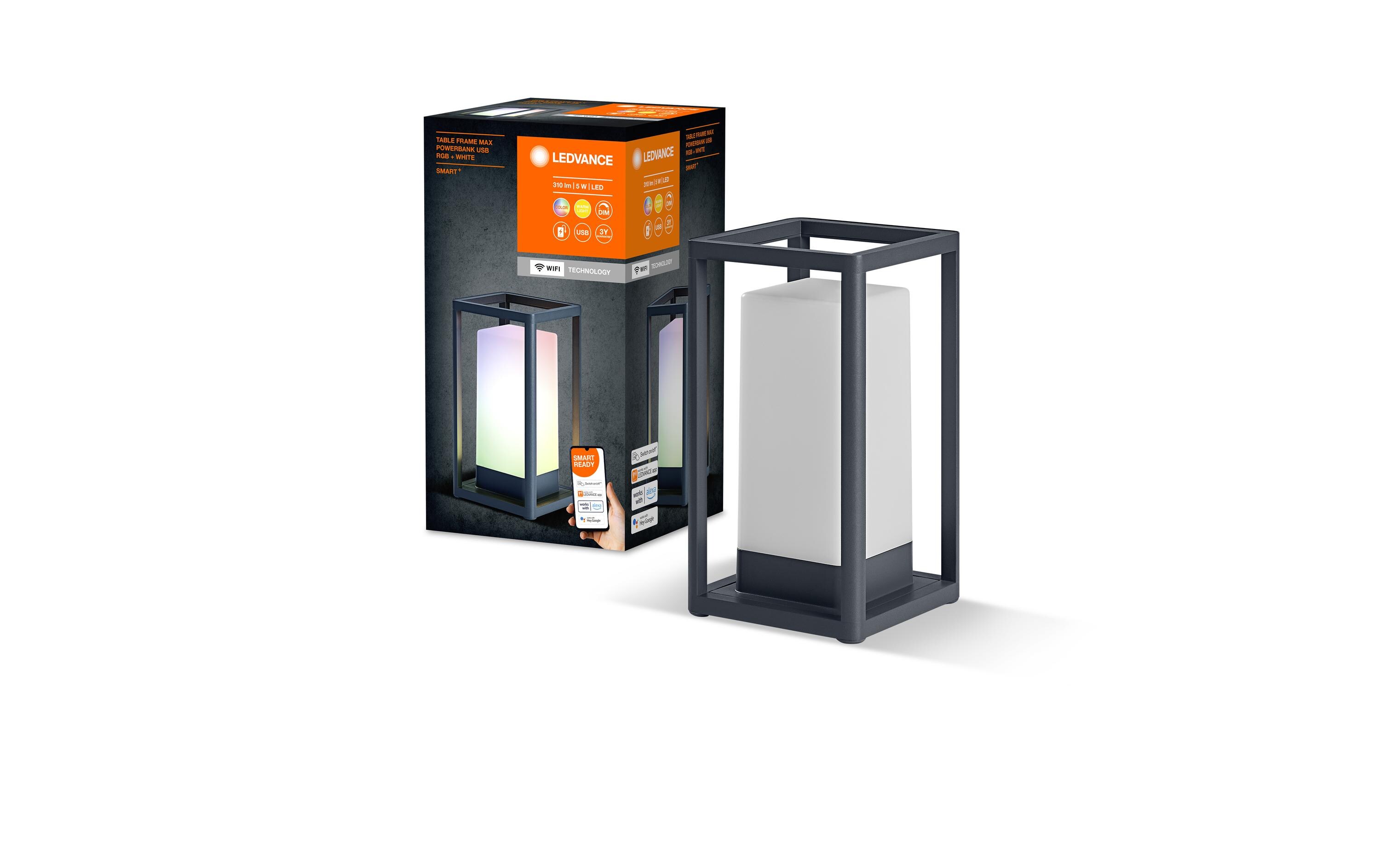 Tischleuchte Smart+ Frame Maxi, 3000K, RGB, SchwarzSmarte Tischleuchte