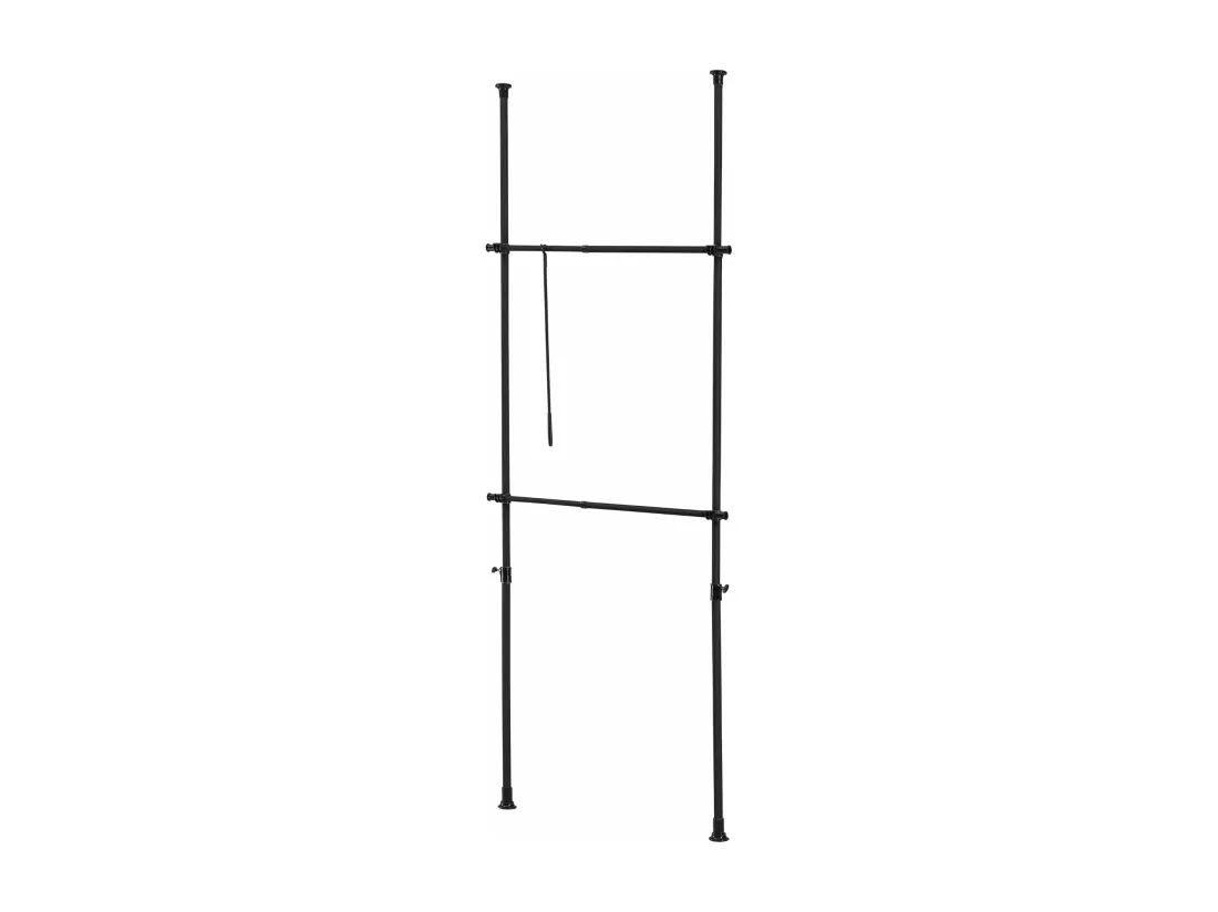 Penderie garde-robe télescopique rangements noire 75 x 75 x 278 cm 03_0008159