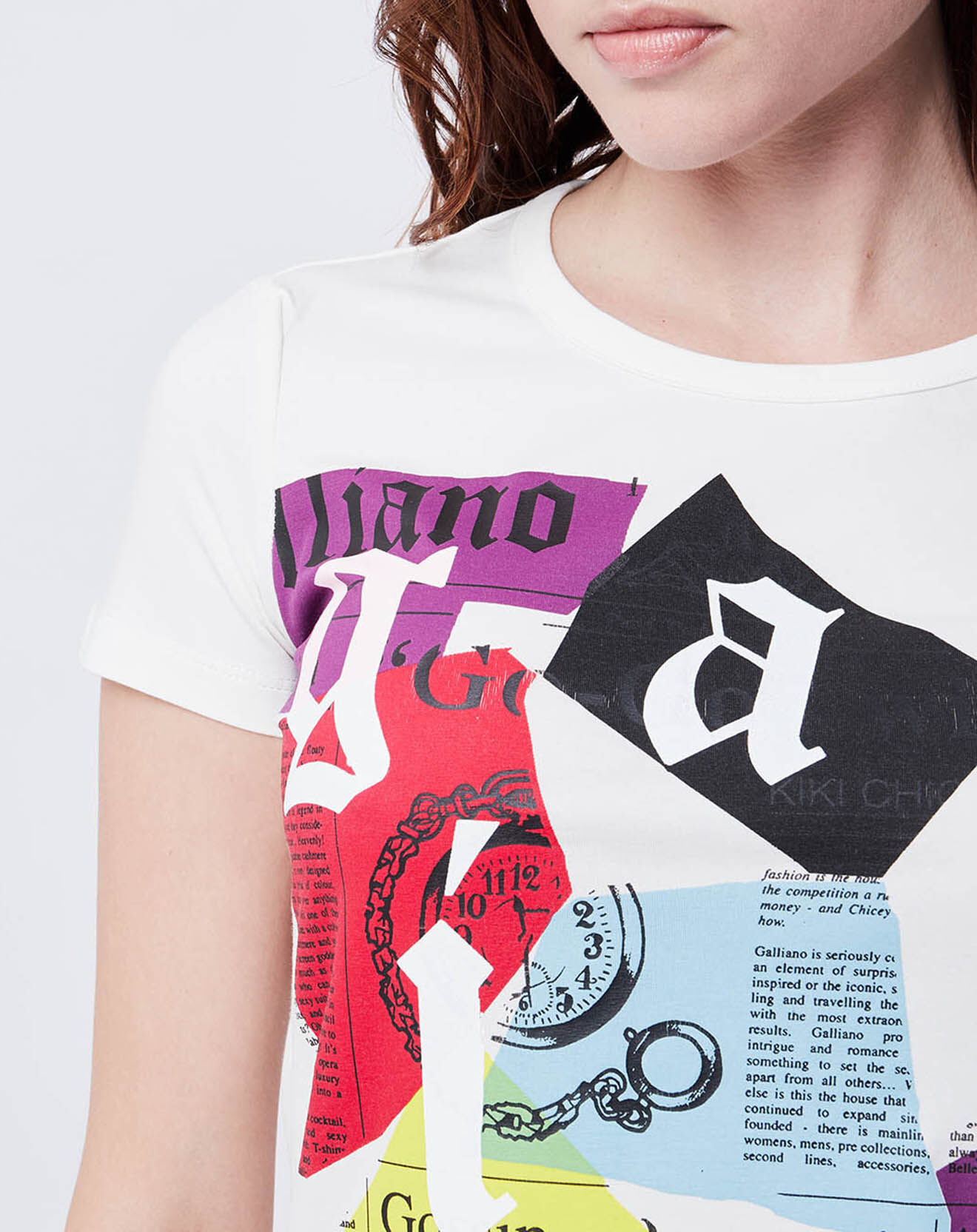 John Galliano T-Shirt imprimé blanc cassé/multicolore