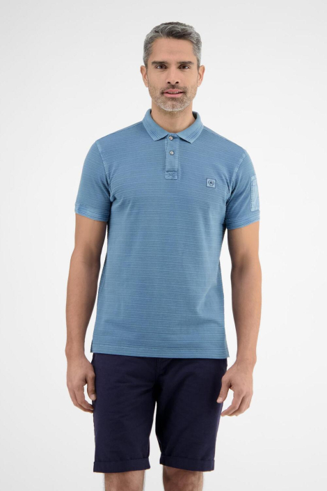Lerros blauwe heren polo
