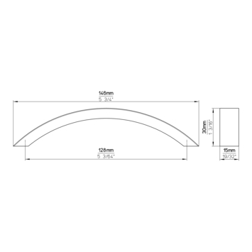 Greep Luna rvs look 147mm