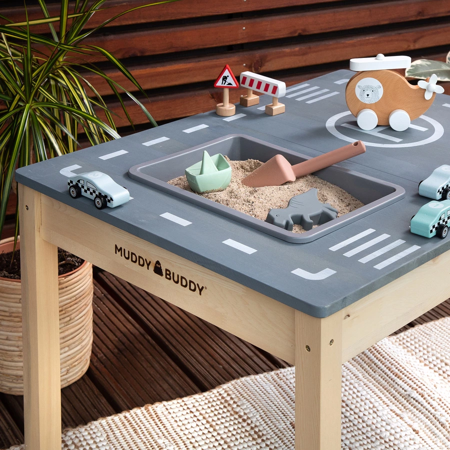 MUDDY BUDDY® Outdoor Spieltisch Race Runner, natur-lavagrau