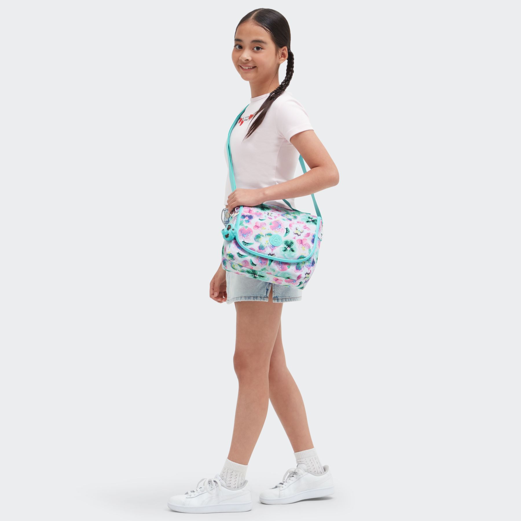NEW KICHIROU Grand Sac Repas Isotherme avec Manchon pour Valise - Aqua Blossom