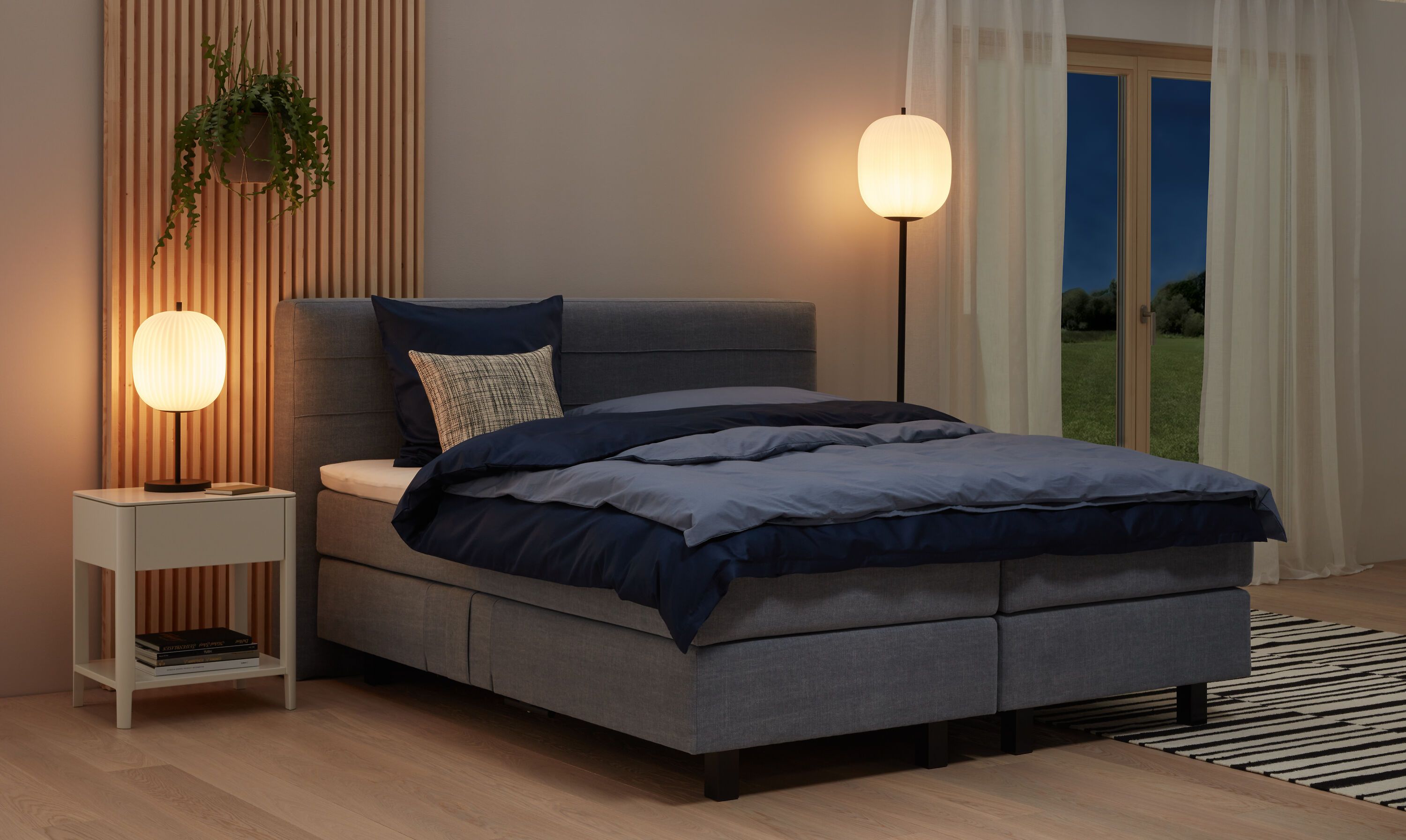 bico GOODNIGHT Boxspringbett - Mausgrau / B: 160.0 cm x T: 200.0 cm