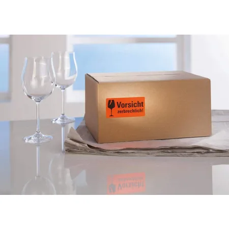 Avery Zweckform 7211 Warnetiketten 100 x 50 mm, 1 Rolle/200 Etiketten, neonrot
