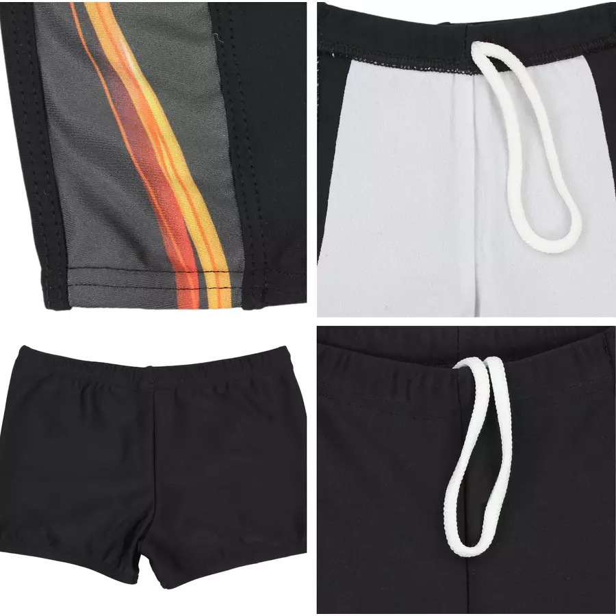 Aquarti Jungen Schwimmhose Kontrastfarbige Einsätze orangeschwarz