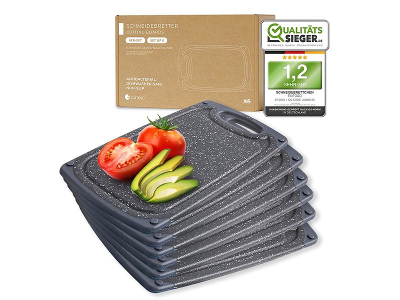 Exitoso Schneidebrett 15 cm  x 25 cm BPA freies 6er Set