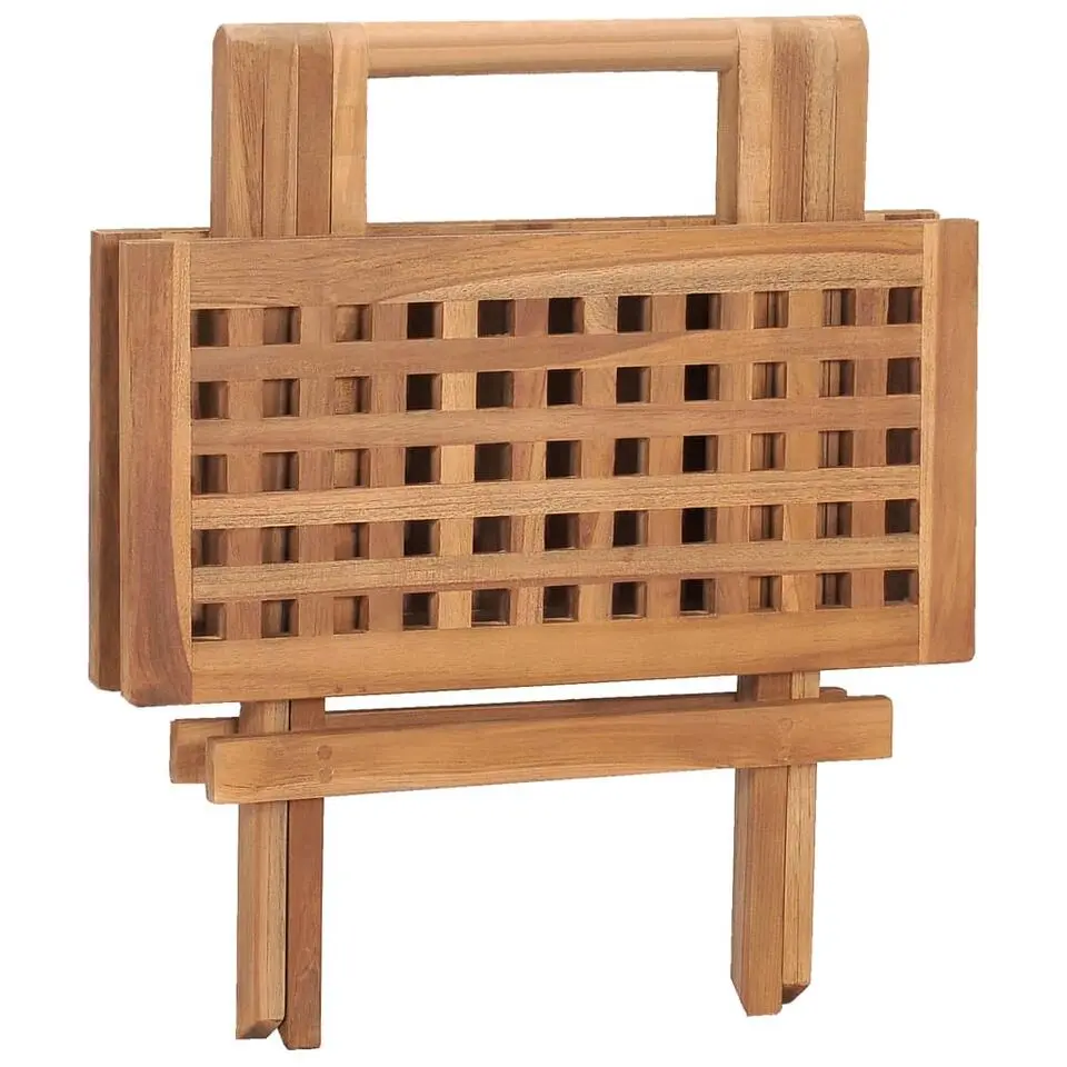 vidaXL - Tuintafel inklapbaar - Bruin - Massief teakhout - 50x50x50 cm
