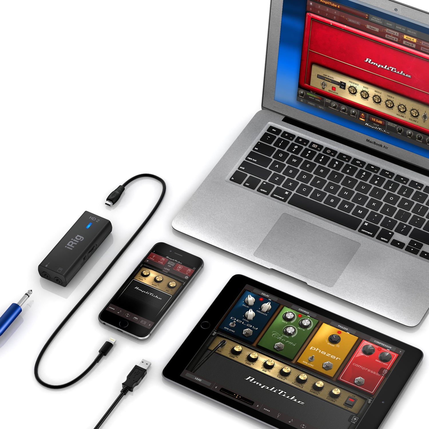 IK Multimedia iRig HD 2 gitaar interface voor PC, Mac en iOS