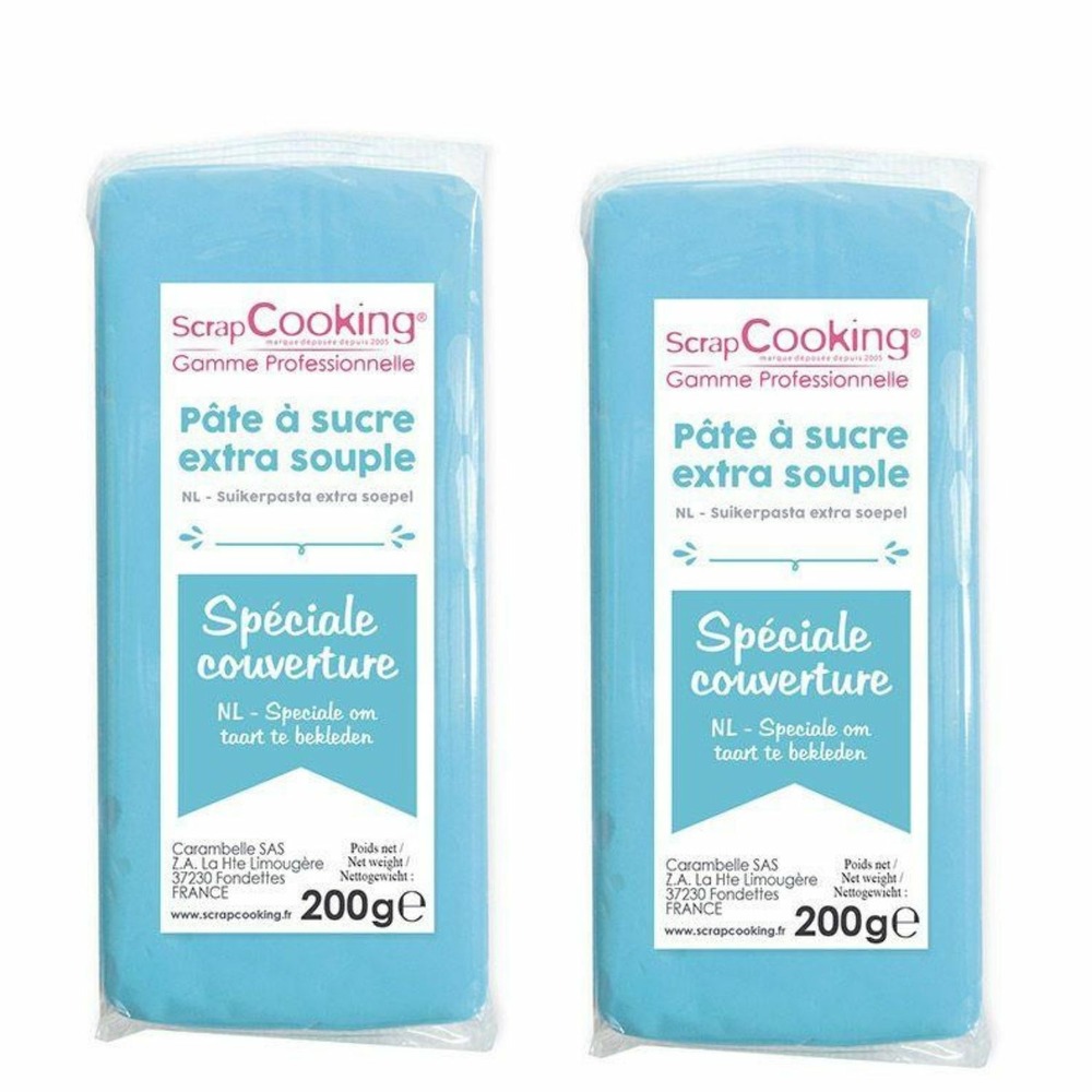 Pâte à sucre de couverture bleue 400 g