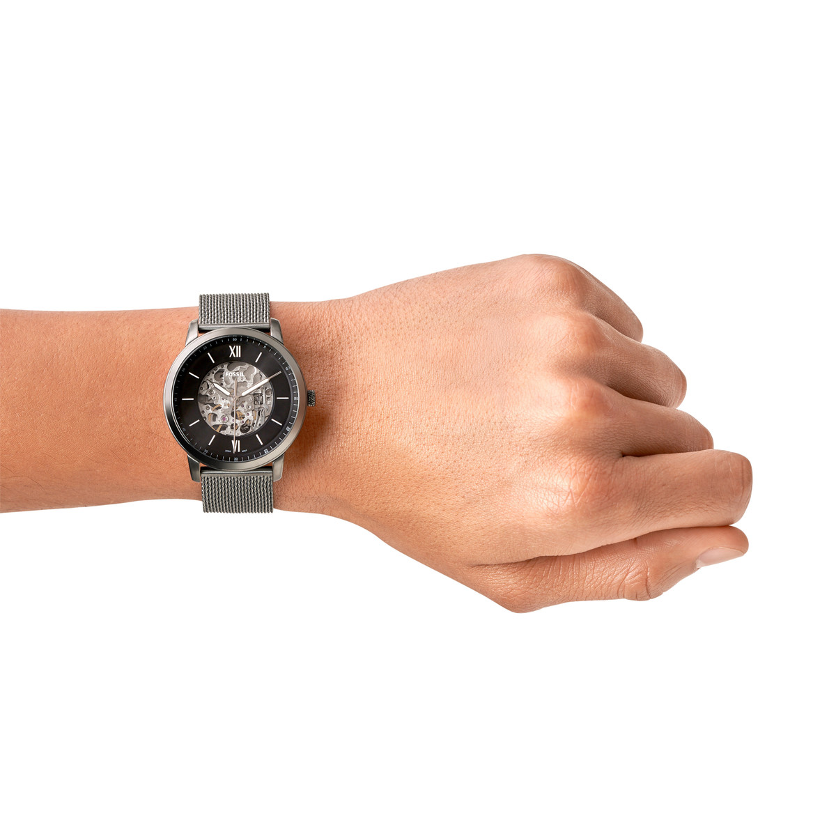 Montre FOSSIL homme automatique bracelet acier gris anthracite