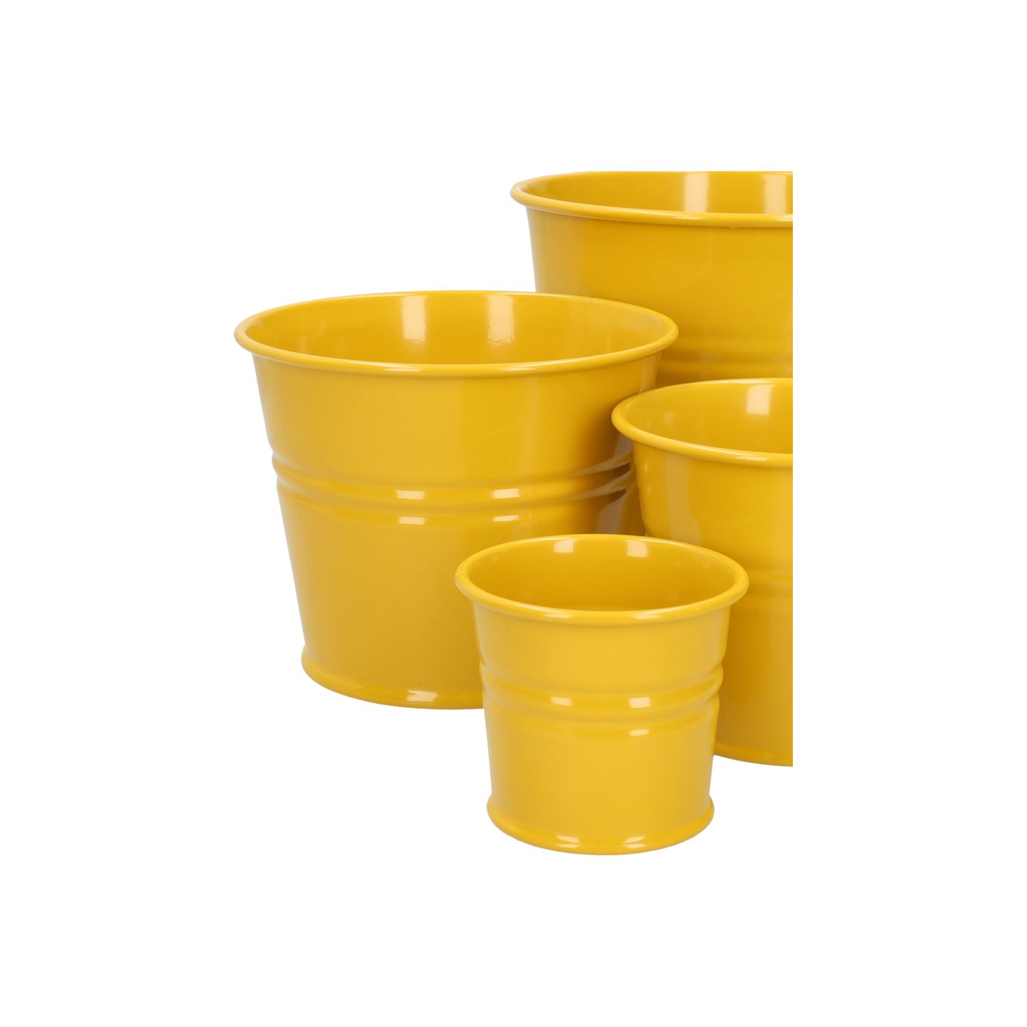 Bloempot, zink, bremgeel, Ø14,5 cm