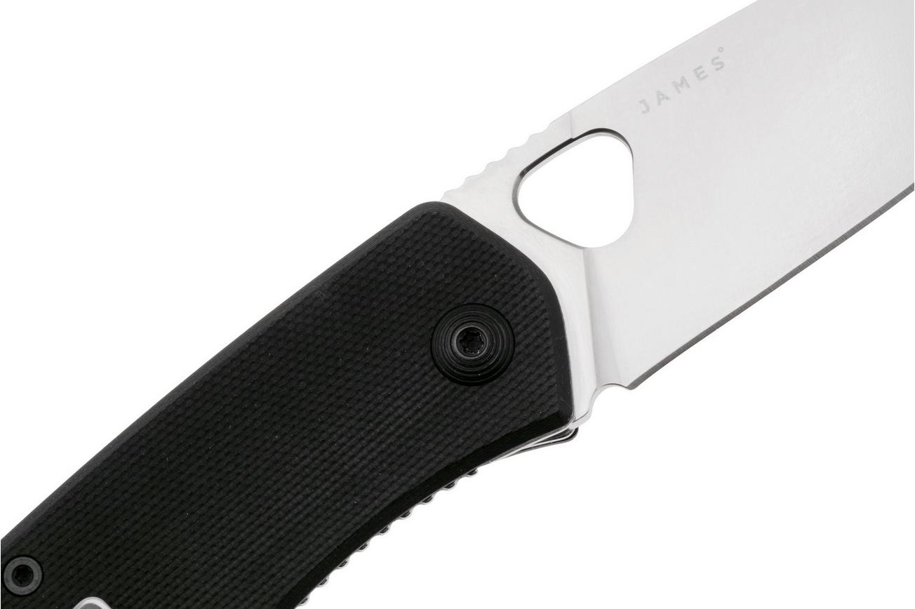 The James Brand The Folsom KN112114-00 Satin VG-10, Black G10, zakmes