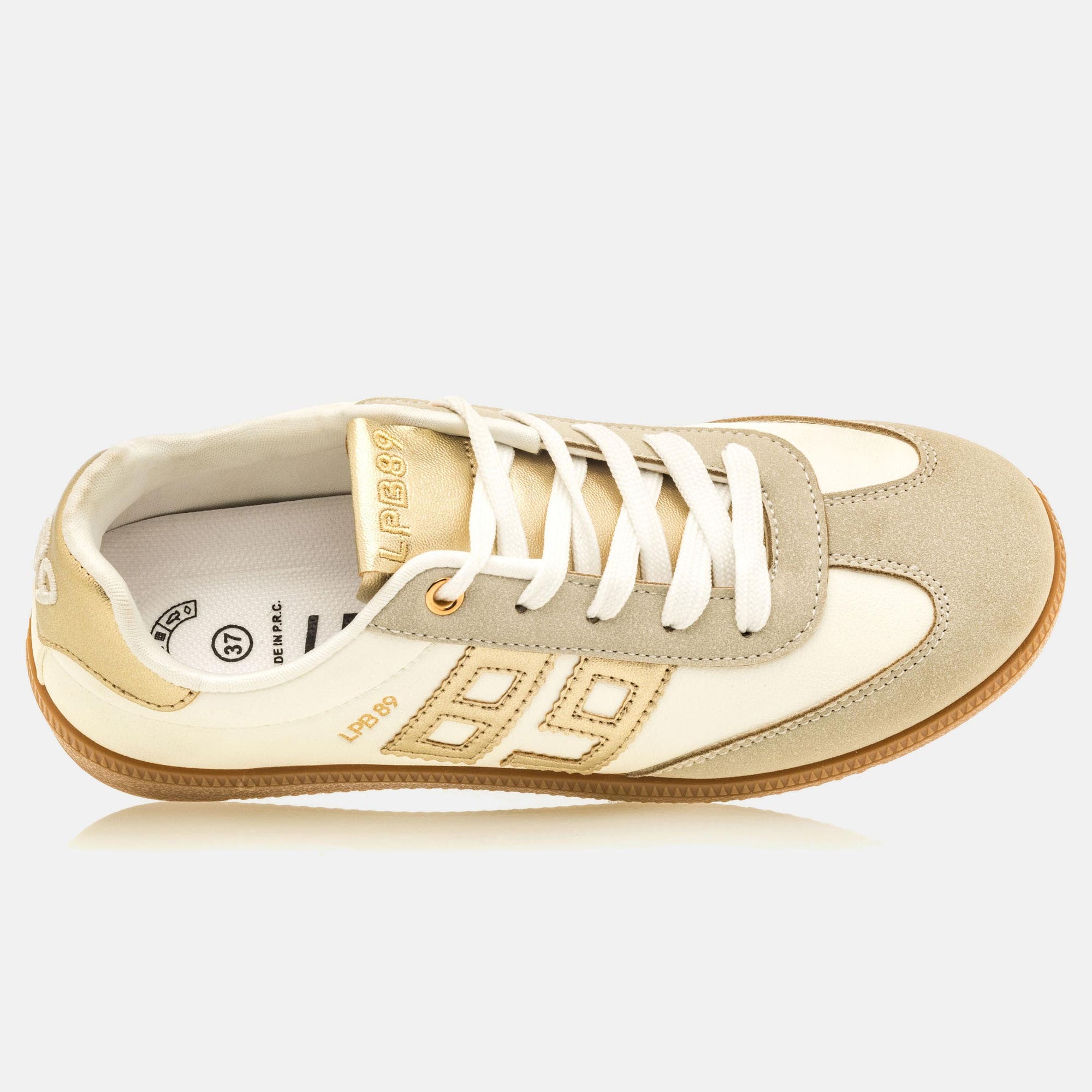 Baskets basses Femme blanc/or