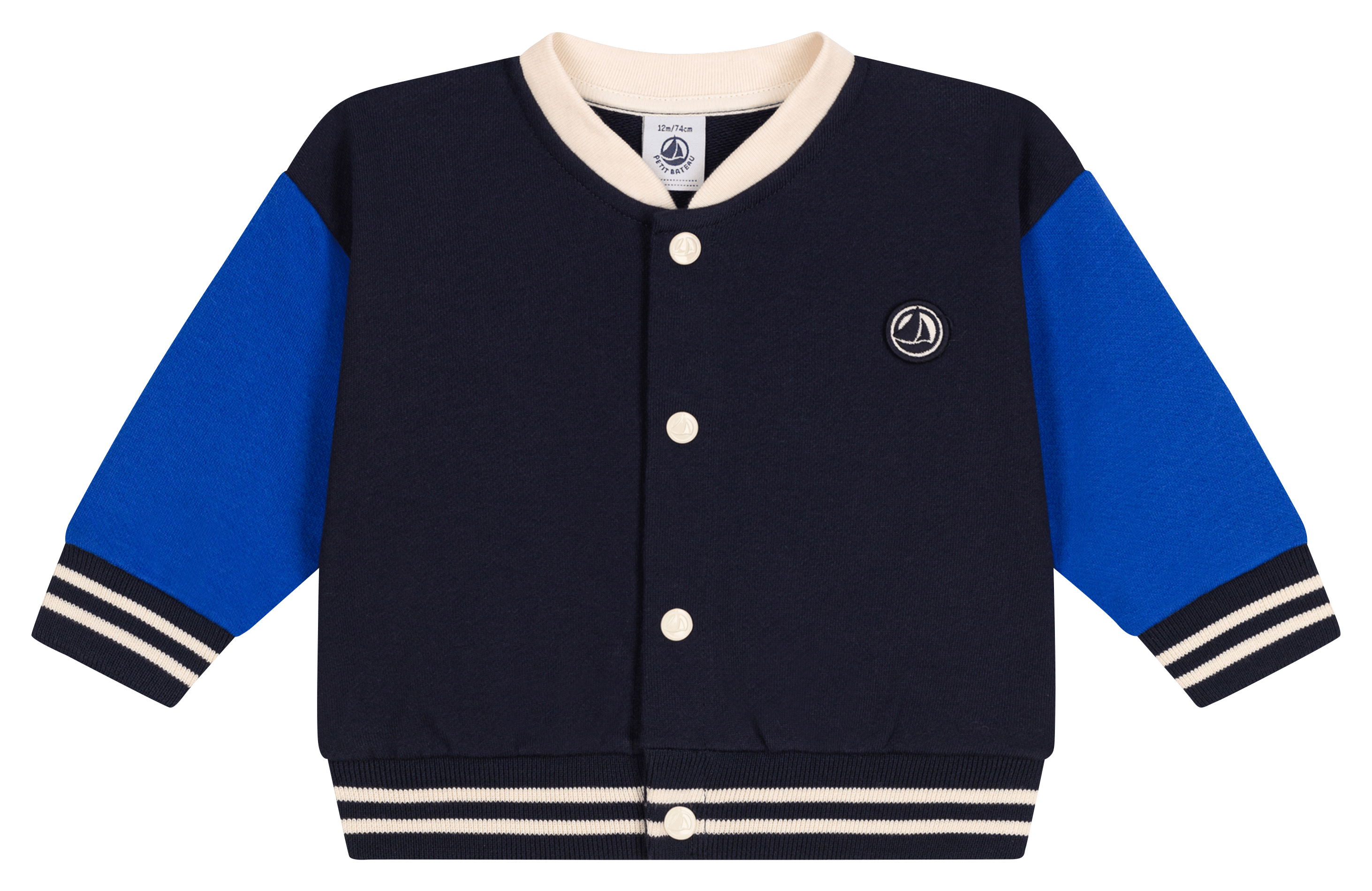 Veste col teddy ample en coton | Bleu