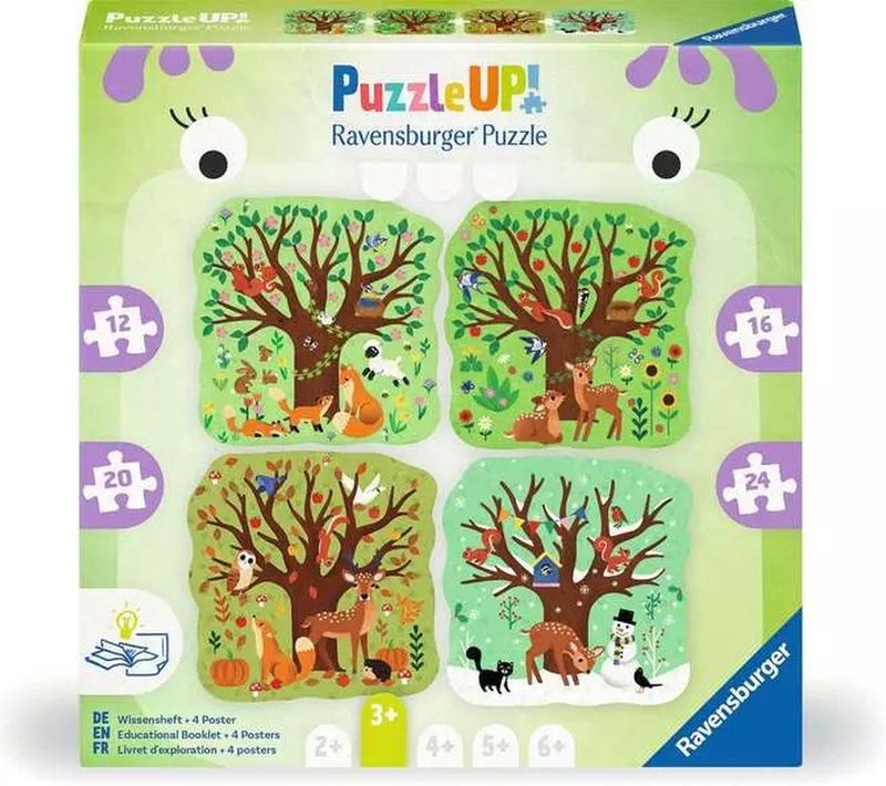 Puzzle UP! Vier Jahreszeiten - 4x Kinderpuzzle mit 12, 16, 20 und 24 Teilen, inklusive Wissensheft - für neugierige Entdecker ab 3 Jahren