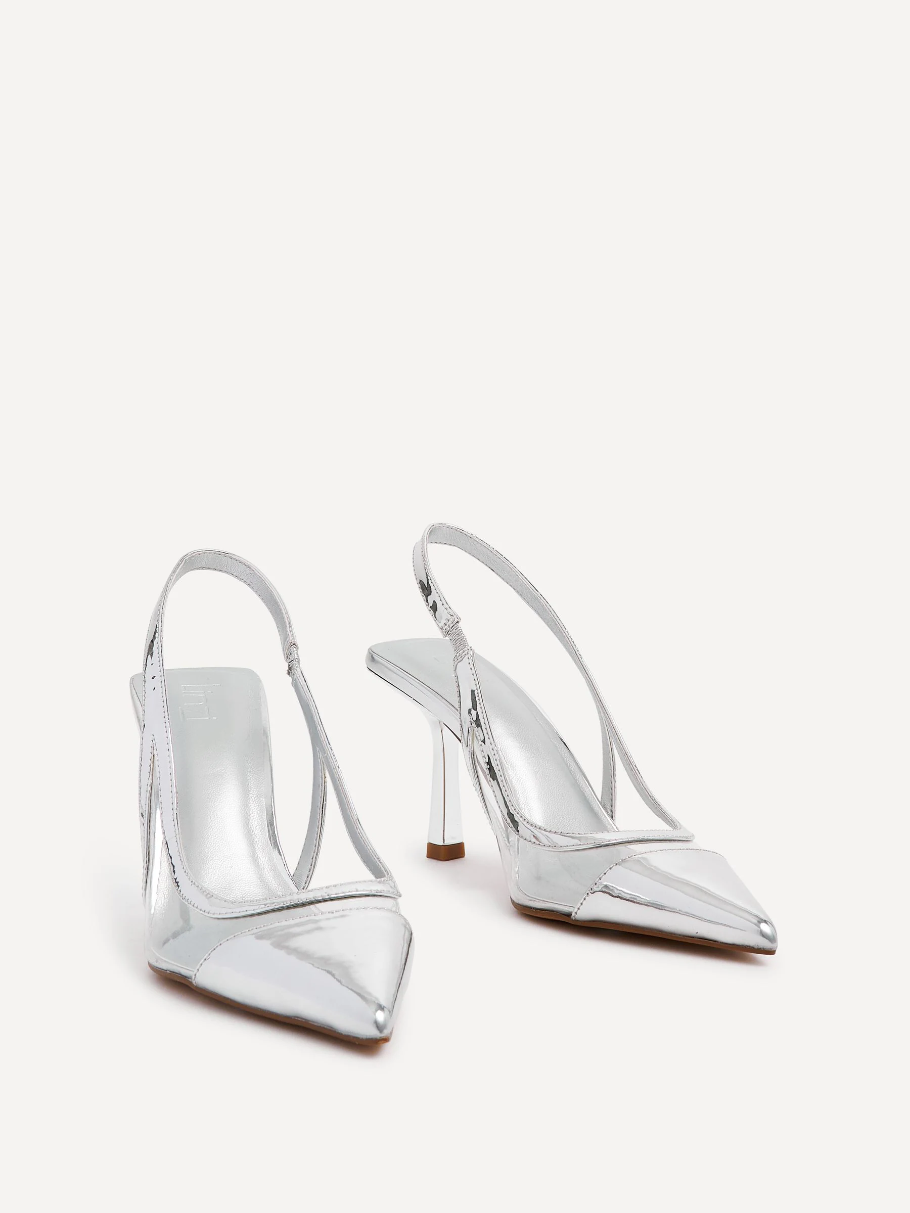 Linzi - Shyla - Perspex sandalen in pumpstijl met hak en hielbandje
