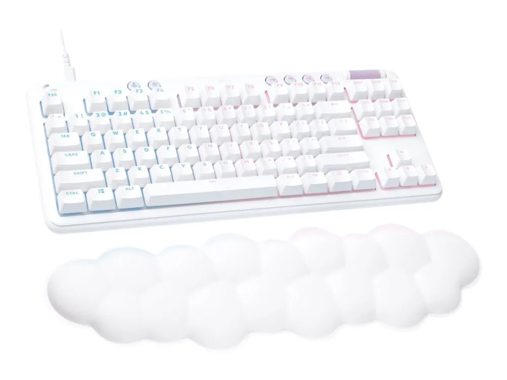 Logitech G G713 - Tastatur - tenkeyless - bagbelyst - USB - QWERTY - US International - tastkontakt: Tactile - hvid