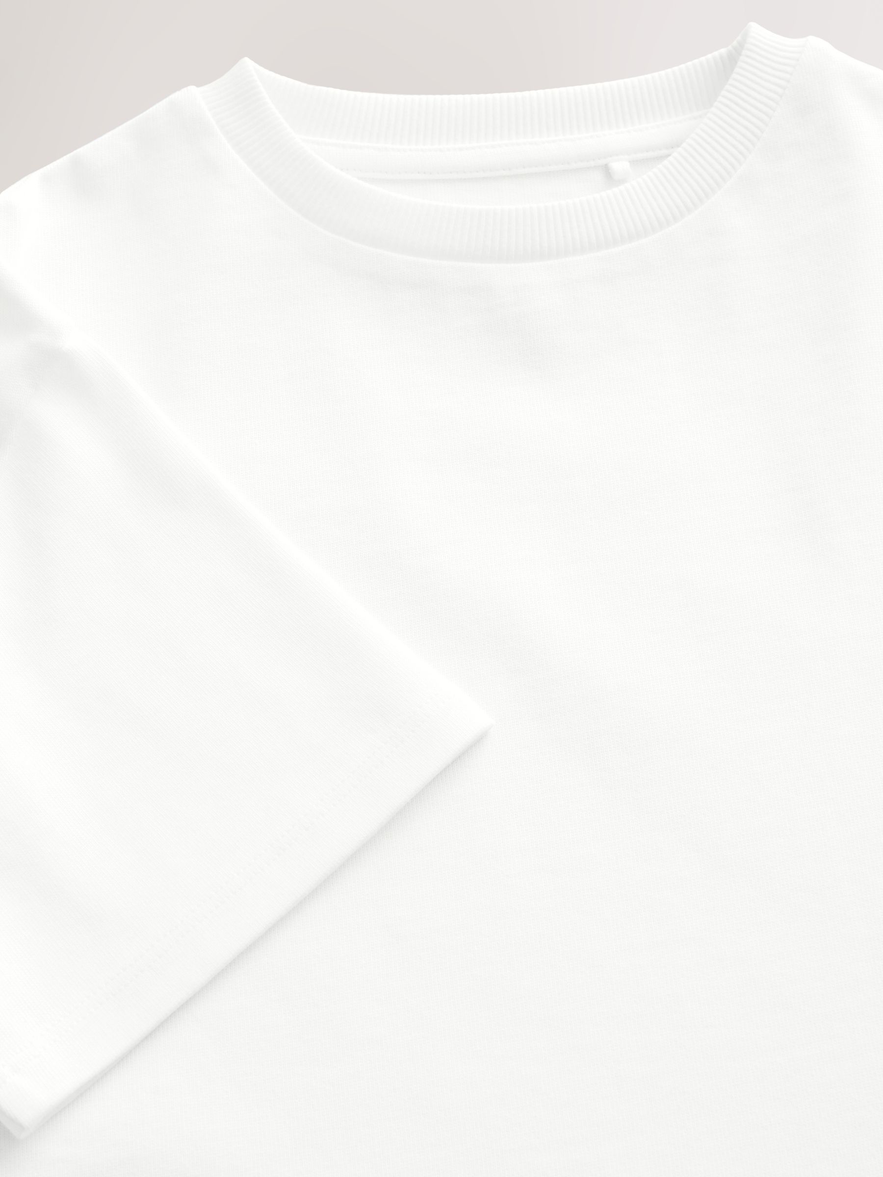 Wit - Oversized zwaargewicht 100% katoenen T-shirt (3-16jaar)