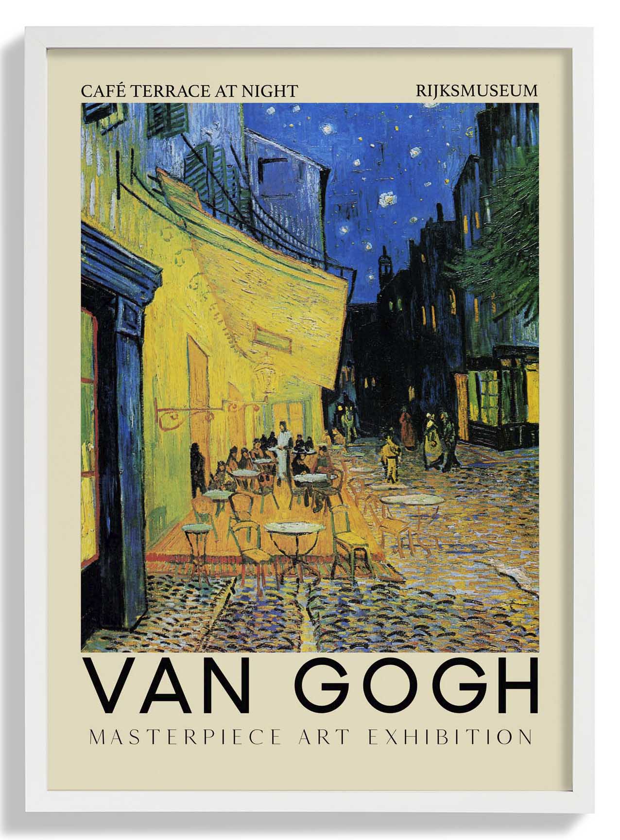Caféterrasse bei Nacht Kunstausstellung von Van Gogh